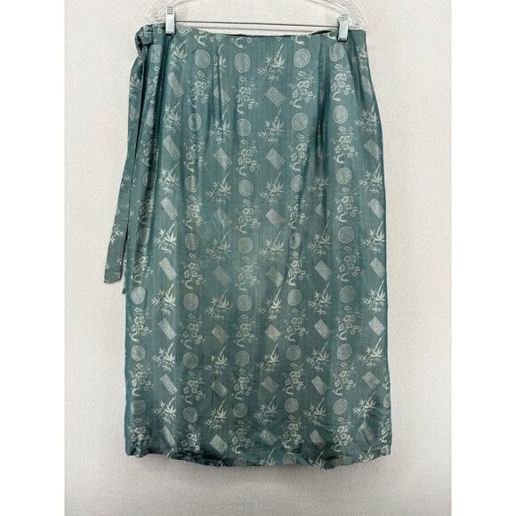 NHA MAY LAI Skirt M Wrap Tie Belt Brocade Vietnamese Traditional Sarong Blue - Picture 2 of 13